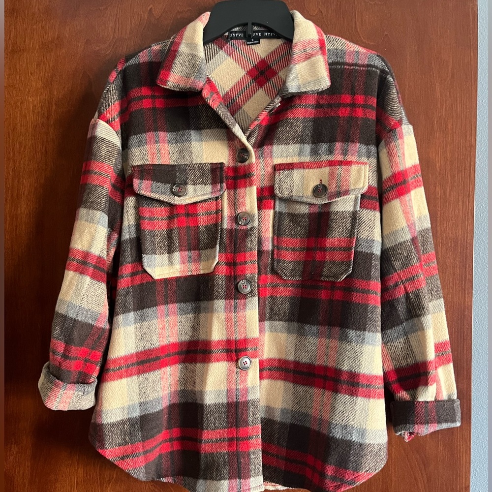 HYFVE Plaid Shacket